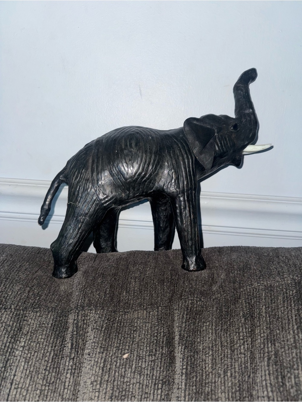 Leather wrapped vintage elephant